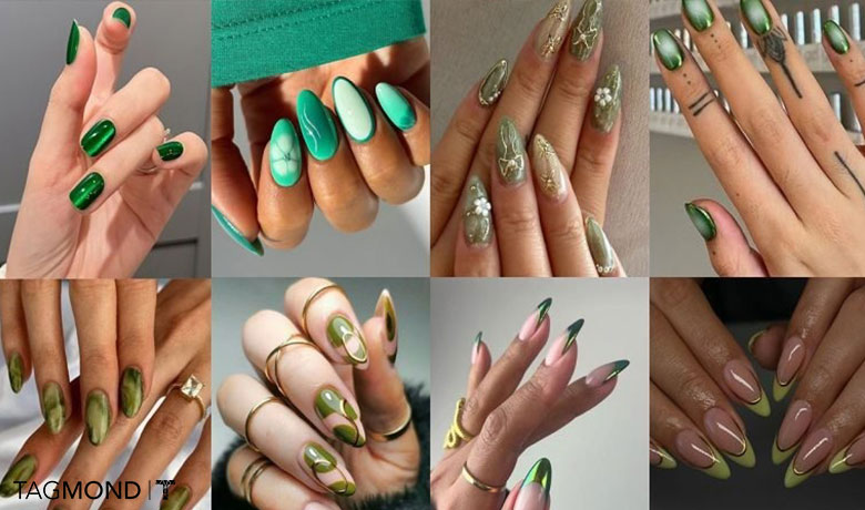 طرح ناخن سبز