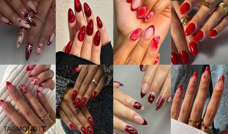 ایده ناخن قرمز